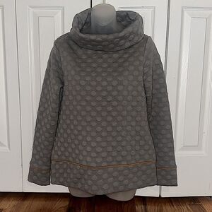 Sail to Sable Blouse Top Shirt Gray Cowl Neck Thick Long Sleeve XS